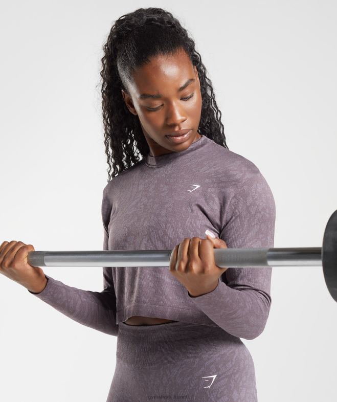 Gymshark adapter animal - haut à manches longues sans couture sauvage | lilas musqué femmes 6HF28472